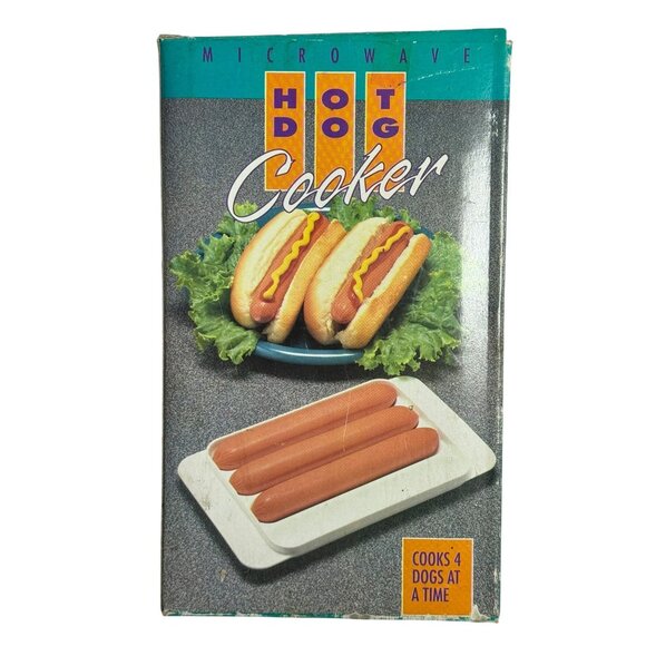 Microwave Hot Dog Cooker Tray - Cooks 4 Hot Dogs At Once - Durable Plastic - Picture 2 of 6